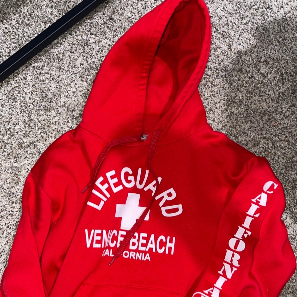 Lifeguard Venice Beach, California Red Hoodie